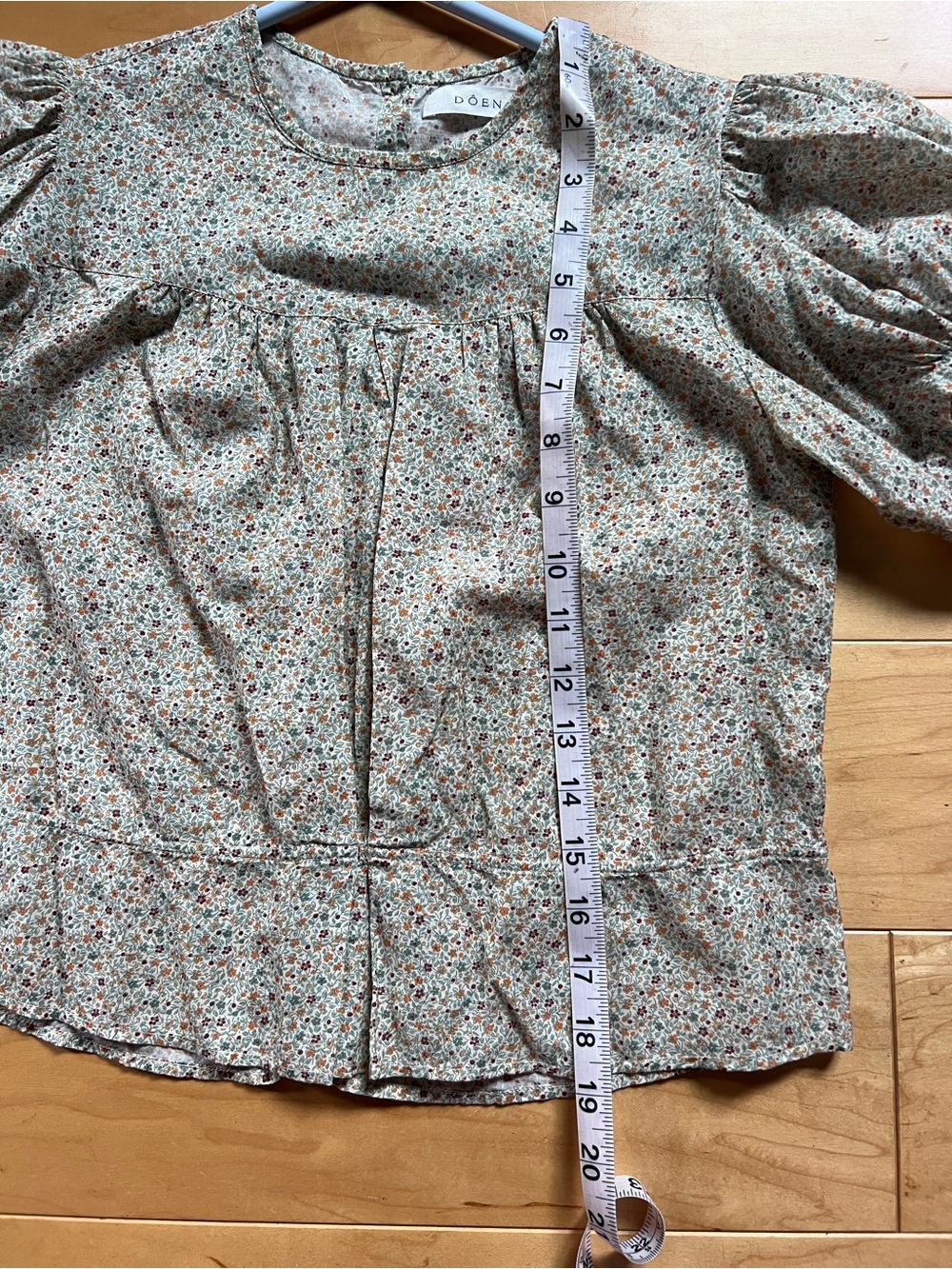 Doen Floral Puff-Sleeve Cotton Blouse - Picture 5 of 6